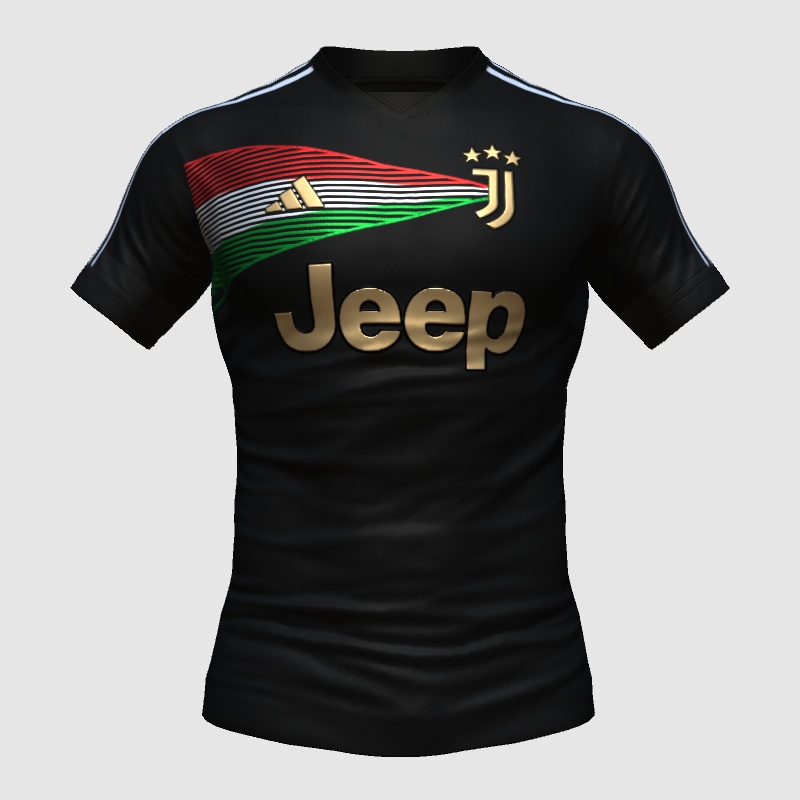 Juventus X Adidas Third; Flag InspiredGold FIFA 23 Kit Creator Showcase