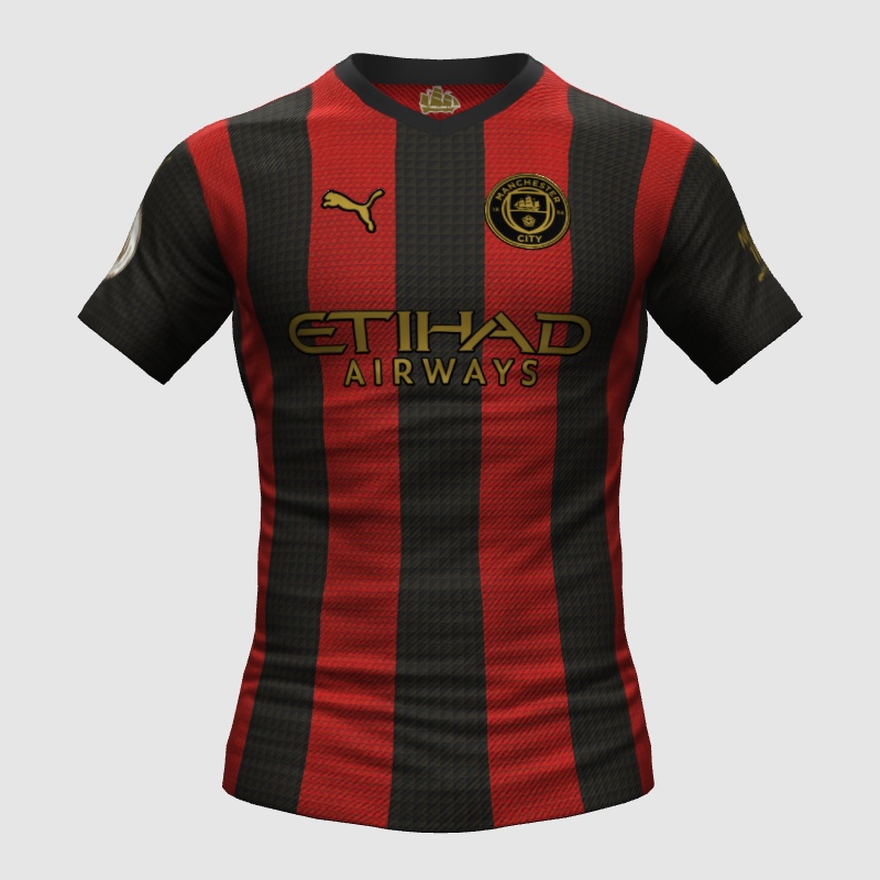 Manchester City Black Red Away kit Concept FIFA Kit Creator Showcase