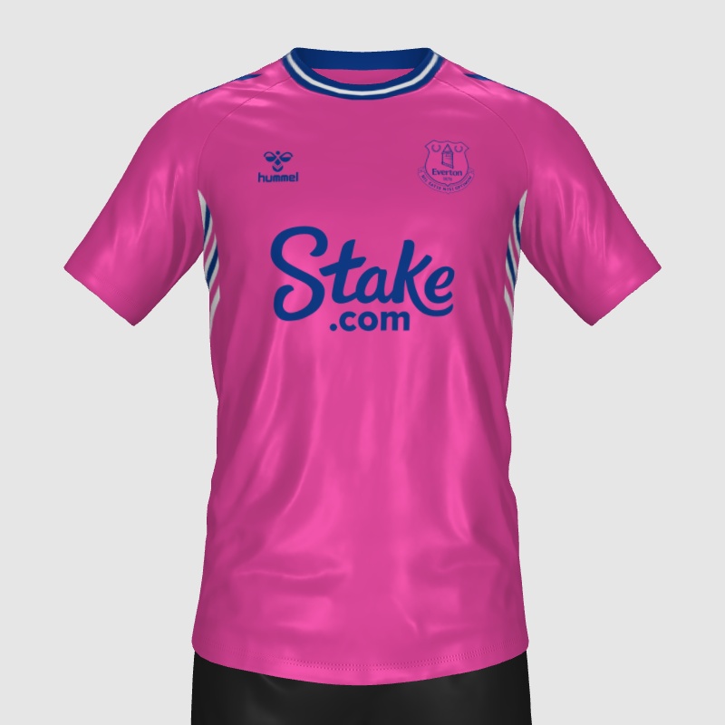 New Pink Everton Top Pink Hummel Everton Away Babykit 2022 2023