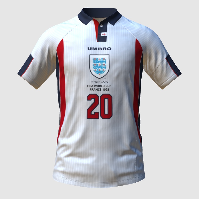 England x Umbro home kit 1998 World Cup - FIFA Kit Creator Showcase