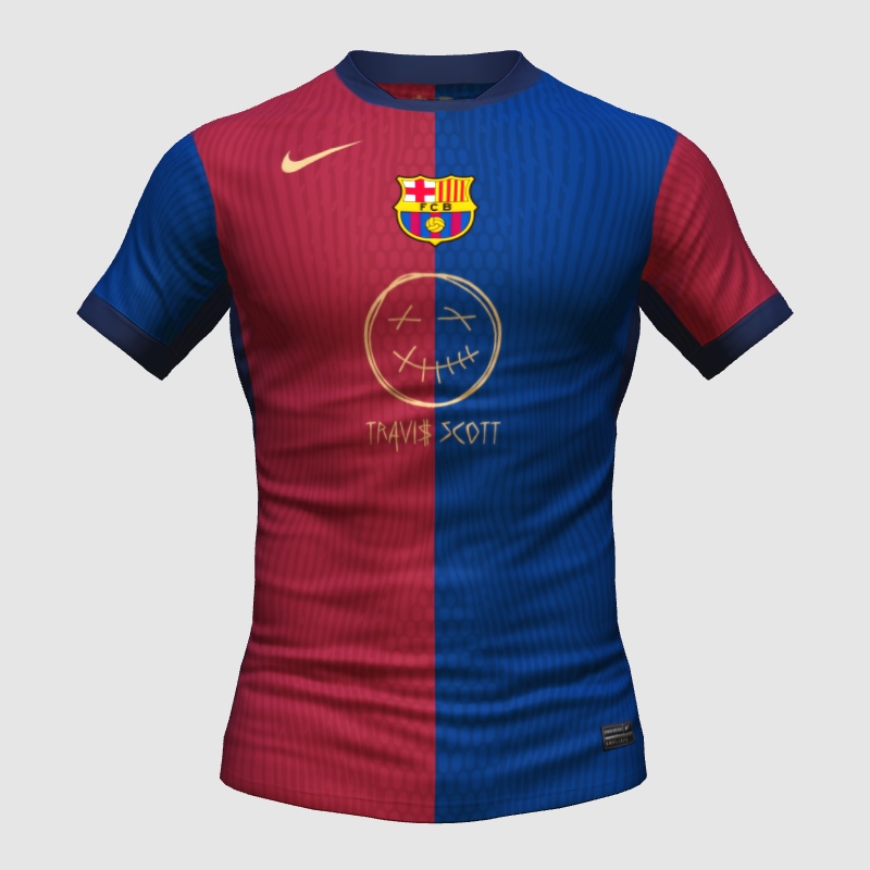 FC Barcelona X Travis Scott 2025 Home Kit - FIFA Kit Creator Showcase