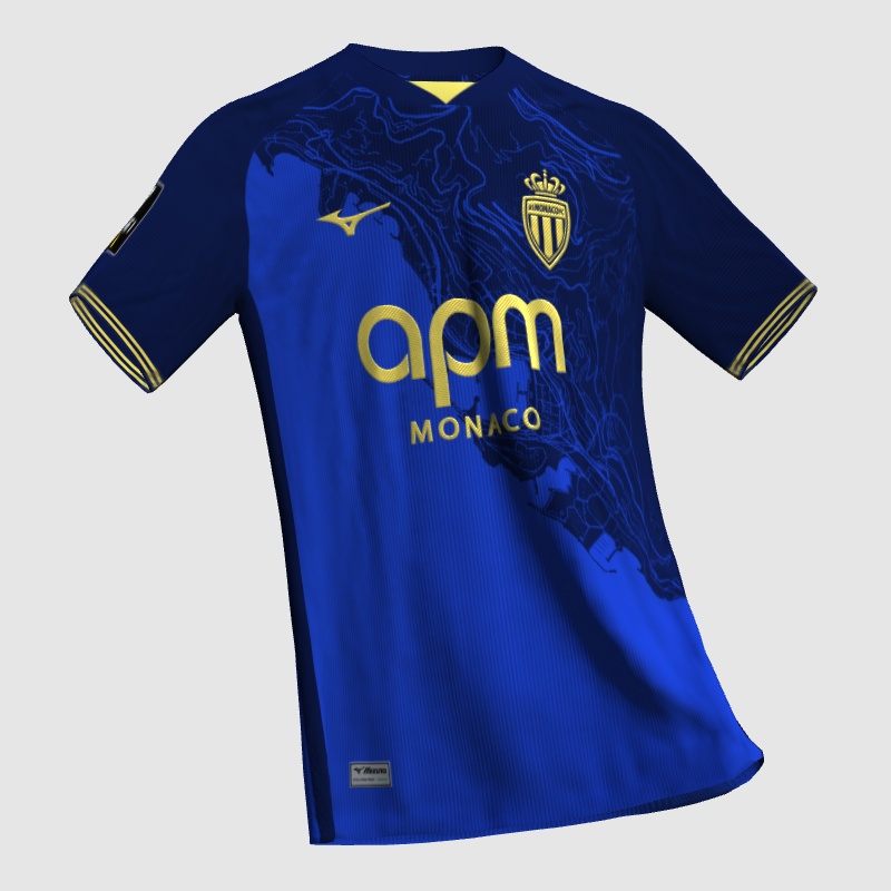 【新品未使用】AS Monaco Pre-Match Away 24-25 Men's AS Monaco Replica Away Jersey, 25/26 - Mizuno USA