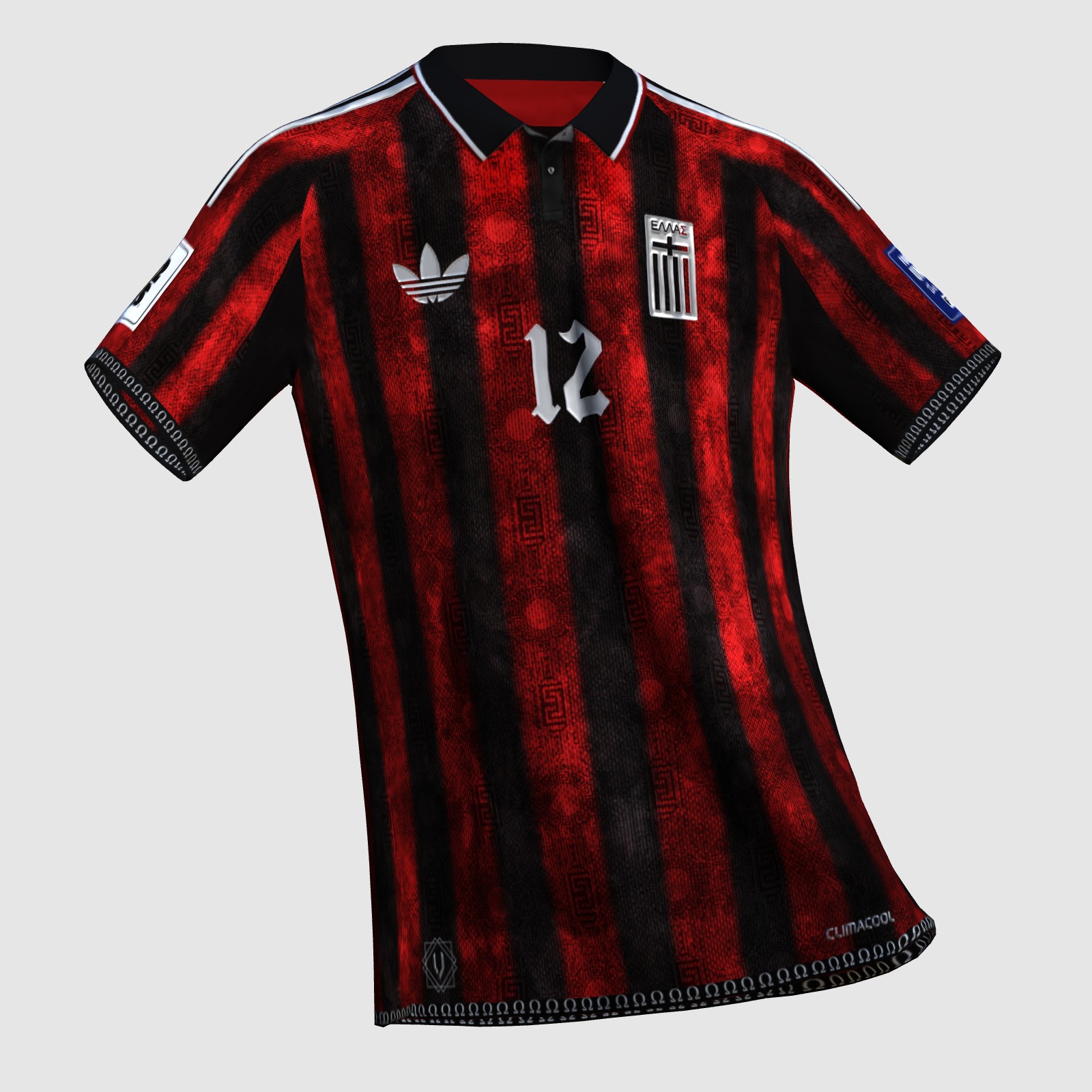 Greece x Adidas (black and red) kit concept - FIFA Kit Creator Showcase
